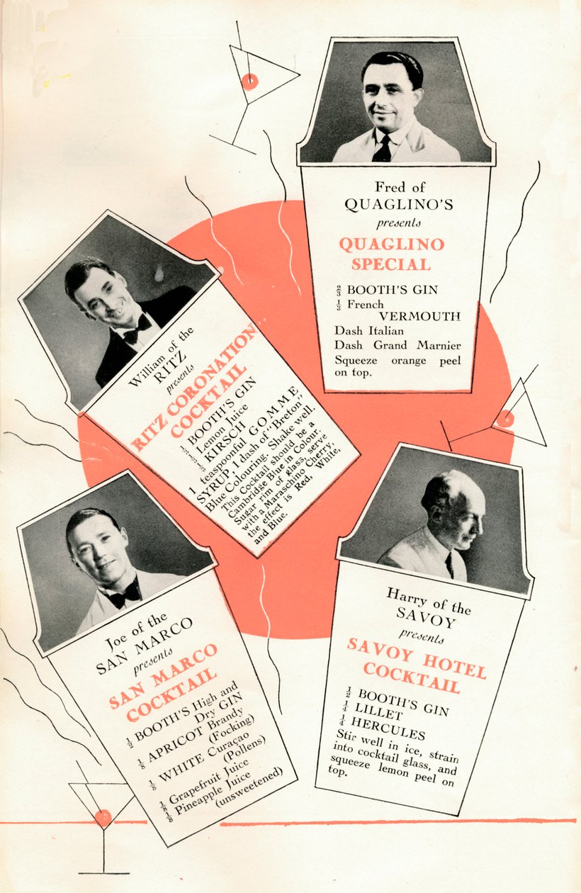 Koktélreceptek, c1935 1935. alkotó: Unbekannt