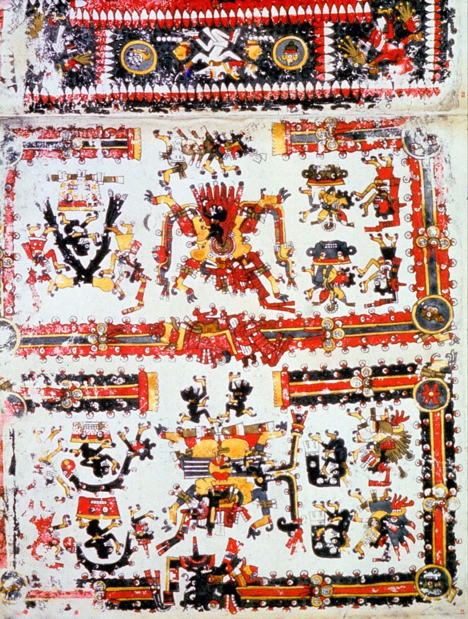 Szembeszálló istenségeket bemutató Codex Borgianus, Mixtec, Kolumbusz előtti Mexikó, XII-XVI. század alkotó: Unbekannt