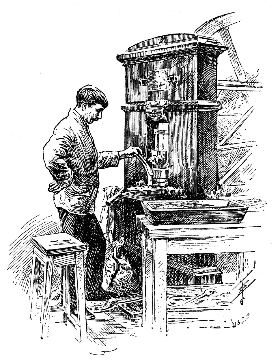 Pénzverő a londoni királyi pénzverdében, 1891 alkotó: Unbekannt