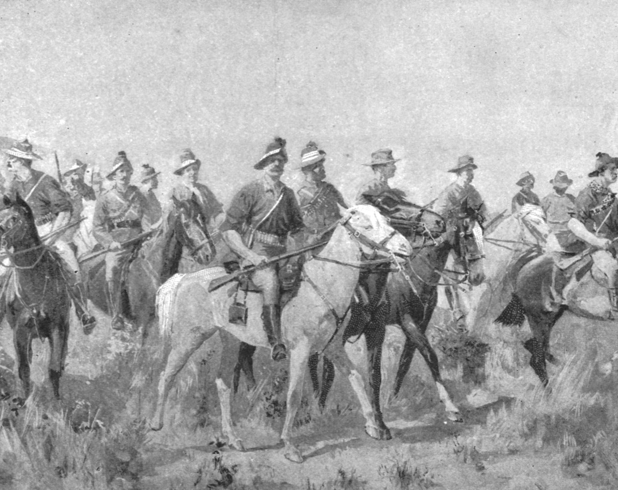 Gyarmati csapatok Dél-Afrikában, 1899-1901: Ausztrál busmenek az 1901. márciusi hadjáraton. alkotó: Unbekannt