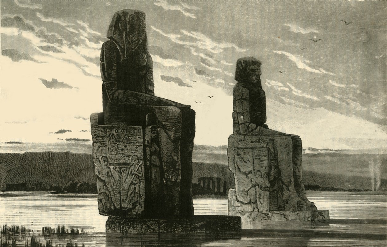 Kolosszális szobrok Thébában, 1890. alkotó: Unbekannt
