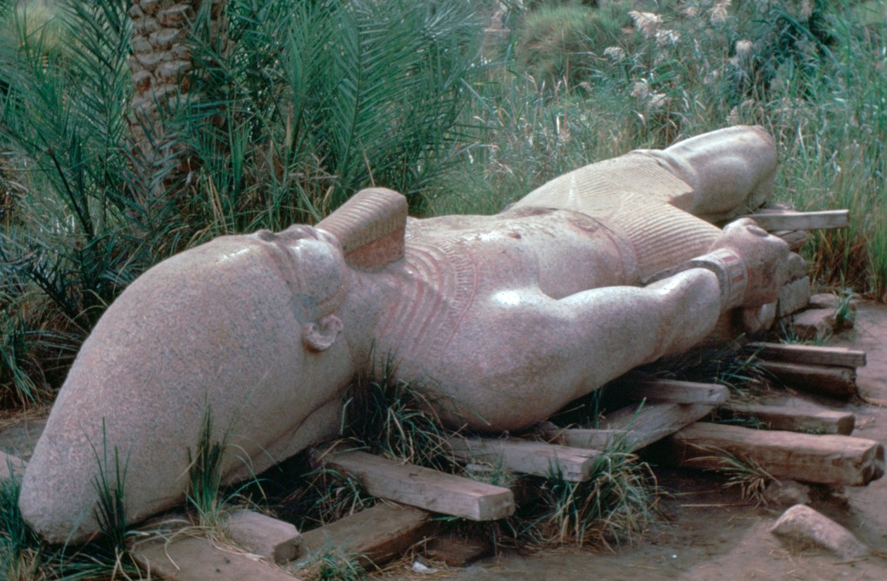 I. Ramszesz kolosszális szobra in situ, Memphis, Egyiptom, Kr.e. 13. század alkotó: Unbekannt