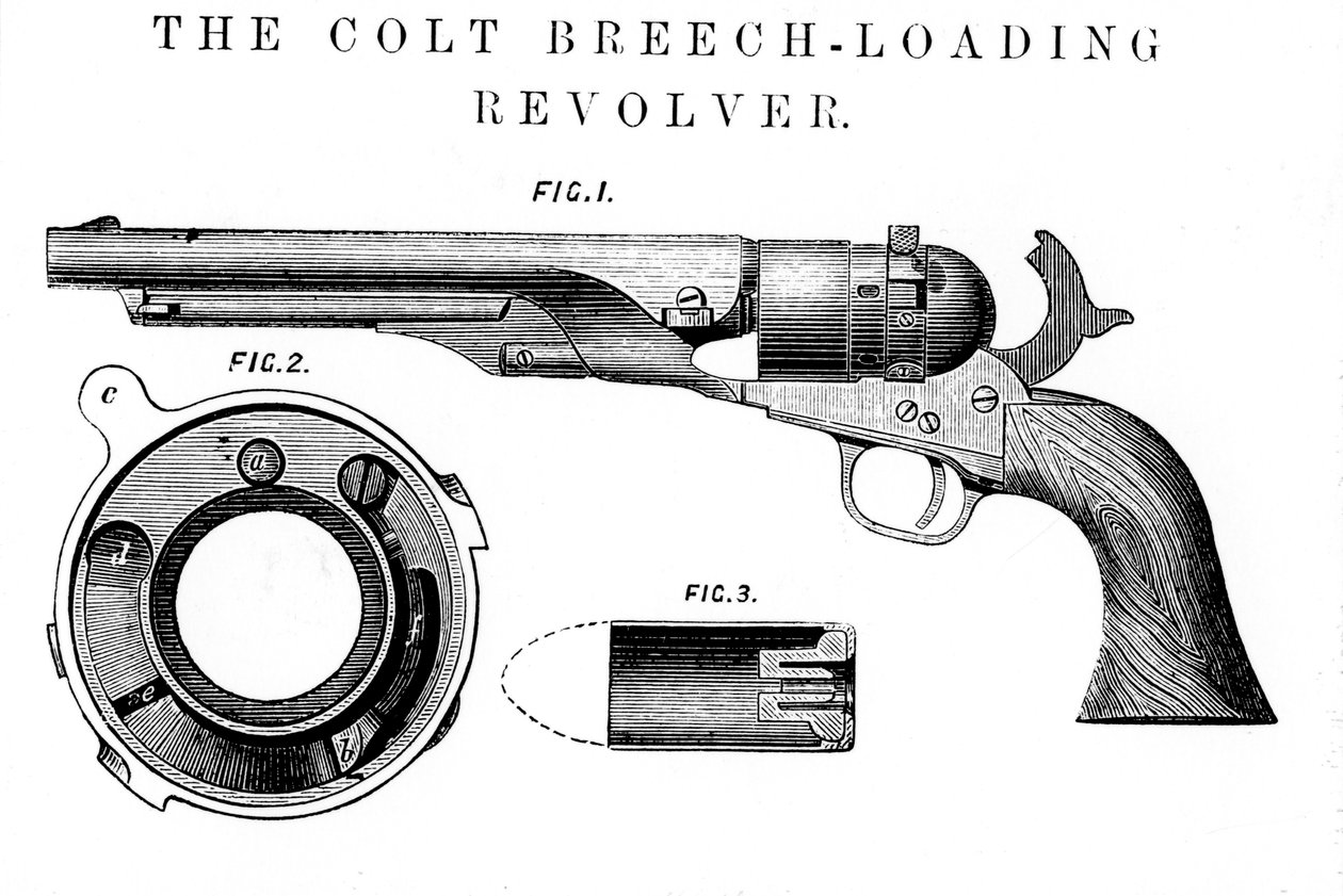 Colt Frontier revolver, Samuel Colt feltalálója 1814-62, c1850 alkotó: Unbekannt