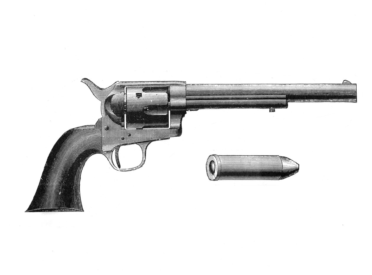 Colt Frontier revolver, Samuel Colt feltalálója 1814-62, c1890 alkotó: Unbekannt