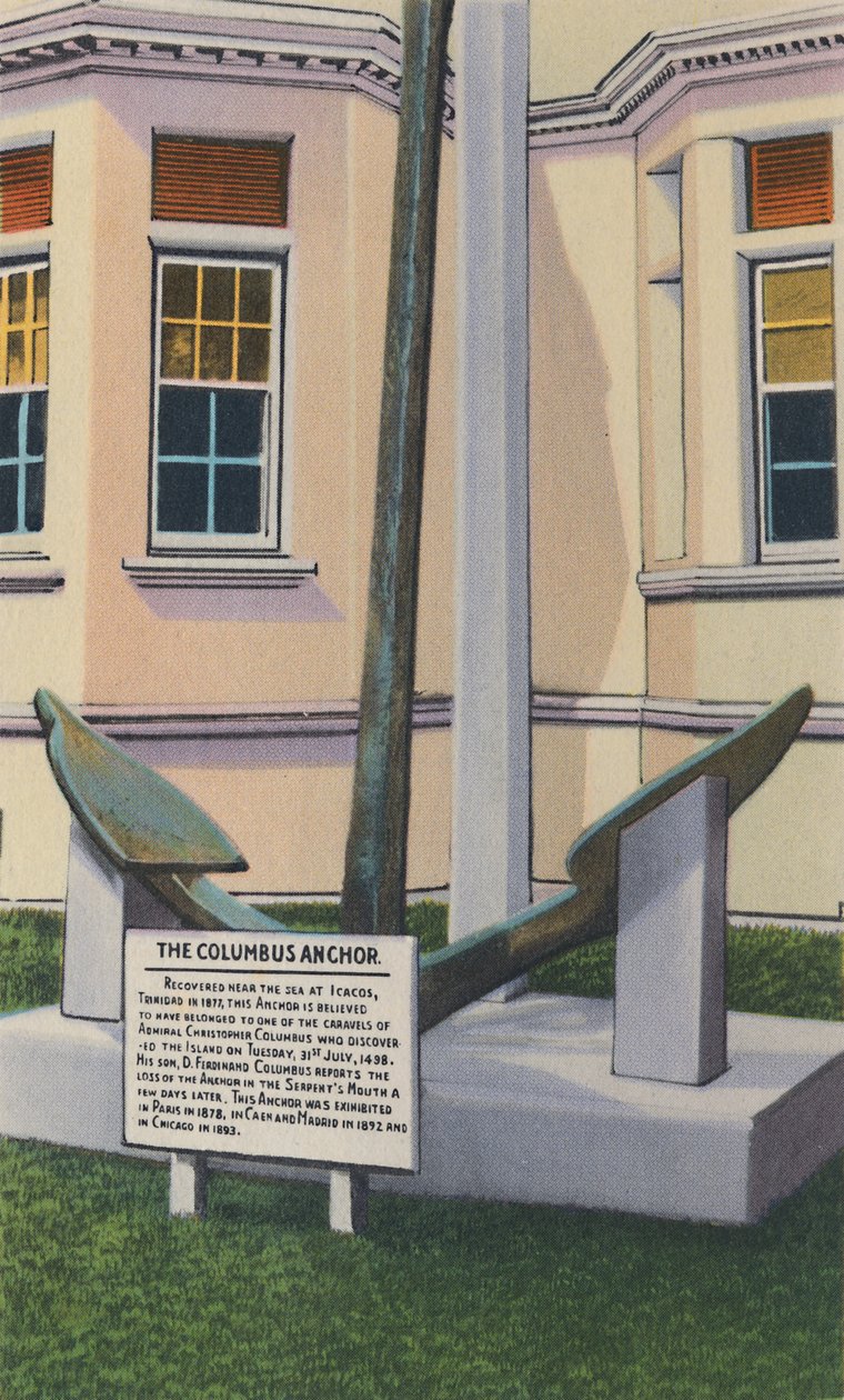Columbus Anchor, Victoria Institute, Port of Spain, Trinidad, B.W.I., 1940-es évek. alkotó: Unbekannt