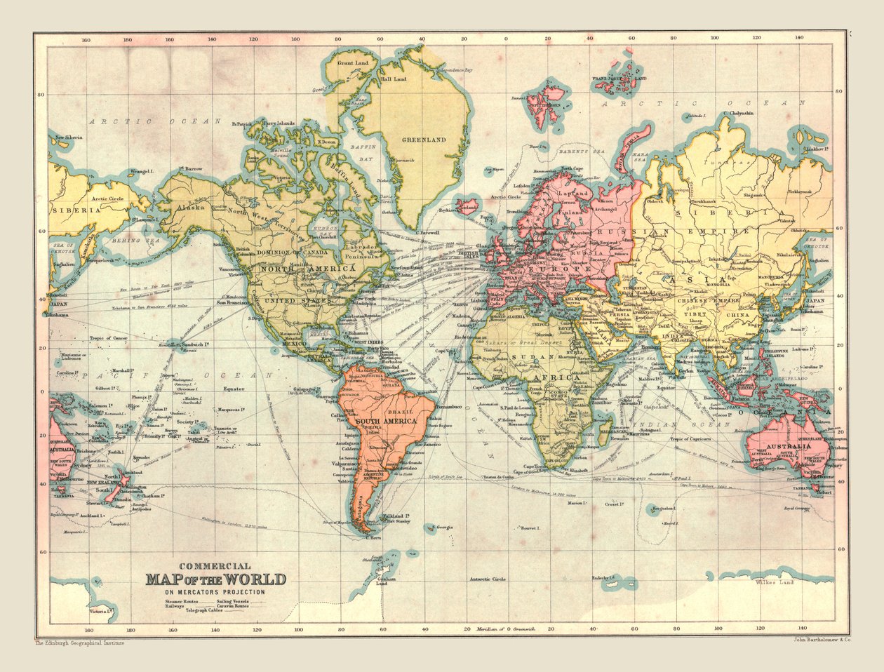 Kereskedelmi világtérkép, 1902. alkotó: Unbekannt
