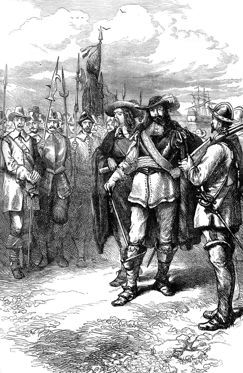 A biztosok partraszállása Bostonban, 17. század, 1880 alkotó: Unbekannt