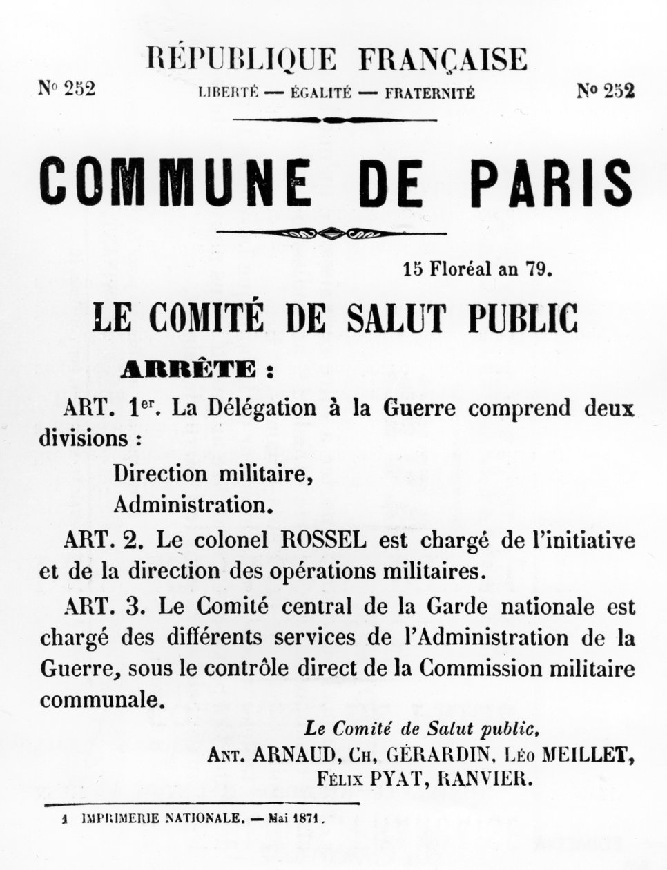 Commune de Paris, a Párizsi Kommün francia politikai plakátjairól, 1871. május alkotó: Unbekannt