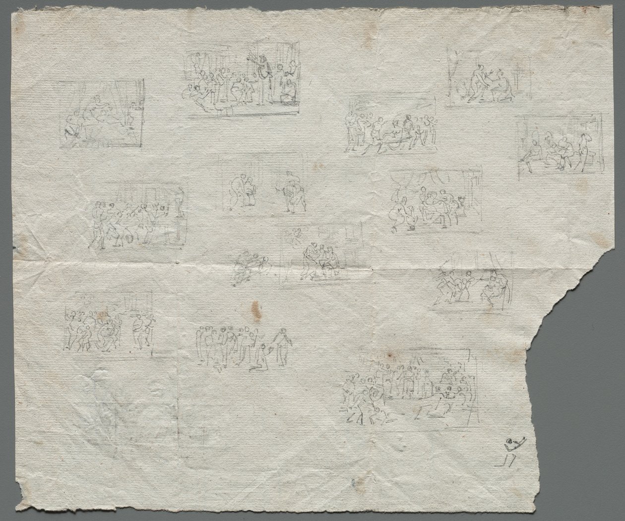 Kompozíciós vázlatok Raphael és más művészek után recto, c. 1800. alkotó: Unbekannt