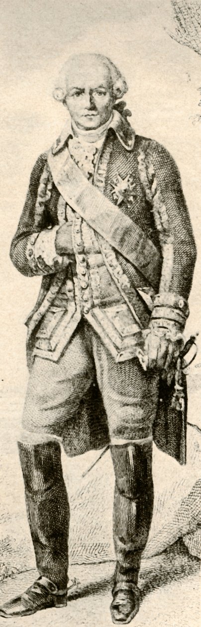 Comte de Rochambeau, egy francia tiszt ruháját mutatja, 1791, 1937. alkotó: Unbekannt