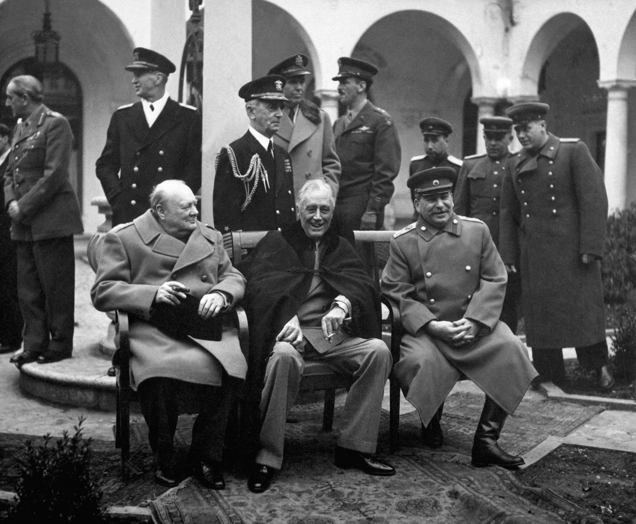 A szövetséges vezetők konferenciája, Jalta, Krím, Szovjetunió, 1945. február alkotó: Unbekannt