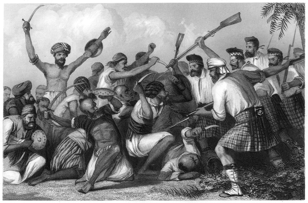 Konfliktus a ghazeekkel Bareilly előtt, 1858. május 6., 1860 alkotó: Unbekannt