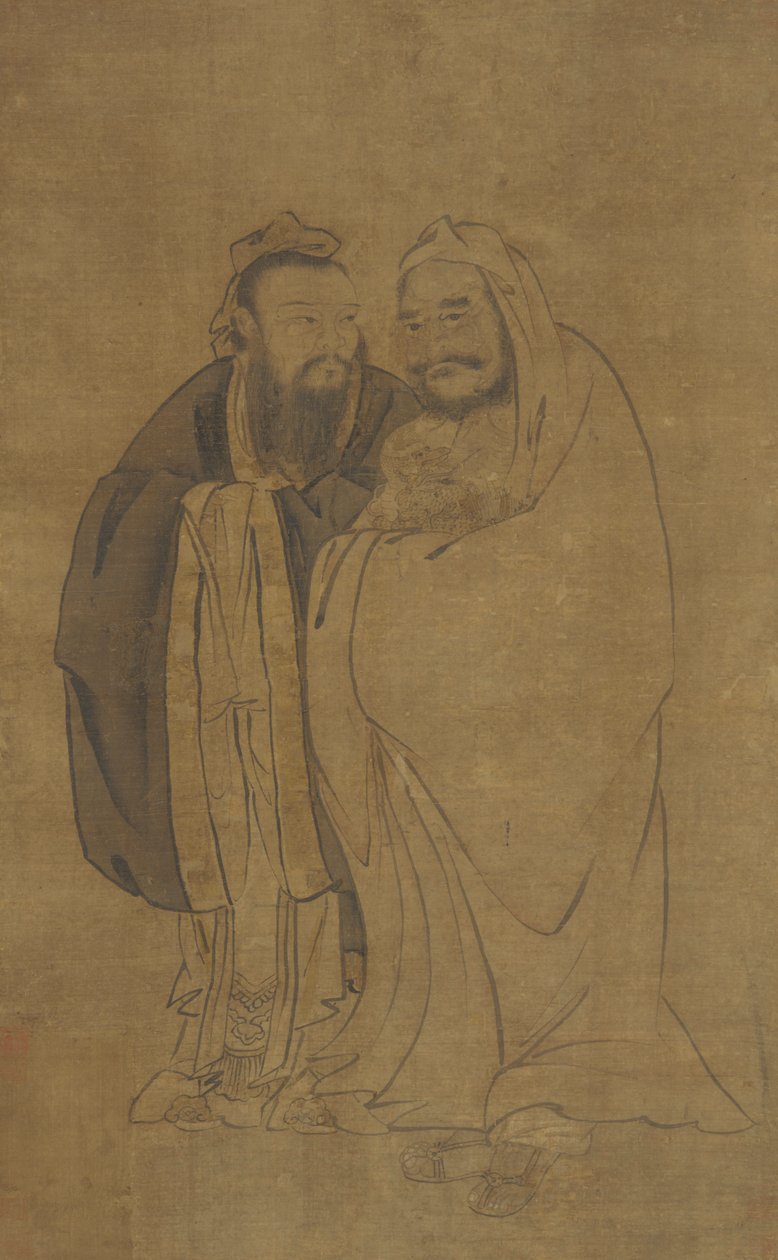 Konfuciusz és Buddha egy Qilin bölcsőjében, Ming-dinasztia, 15. század. alkotó: Unbekannt