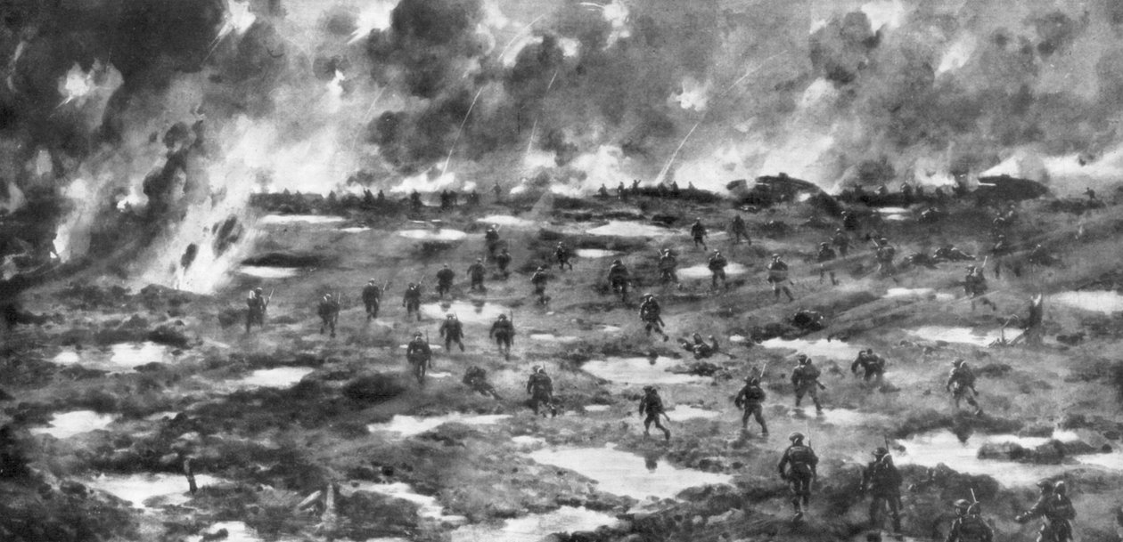 A Wytschaete-Messines gerinc meghódítása, Belgium, Első világháború, 1917. június 7. alkotó: Unbekannt