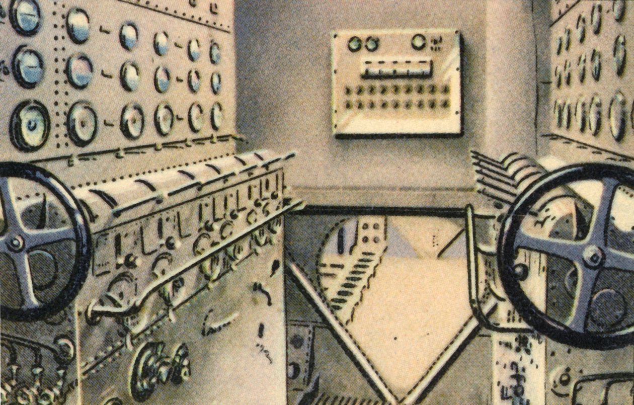Irányítóterem a Dornier Do X repülő csónak fedélzetén, 1920-as évek, 1932. alkotó: Unbekannt