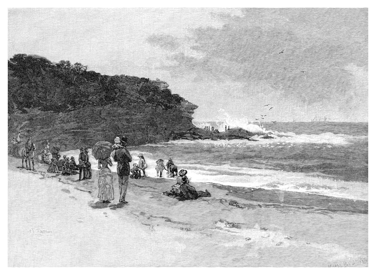 Coogee Beach, Sydney, Új-Dél-Wales, Ausztrália, 1886 alkotó: Unbekannt