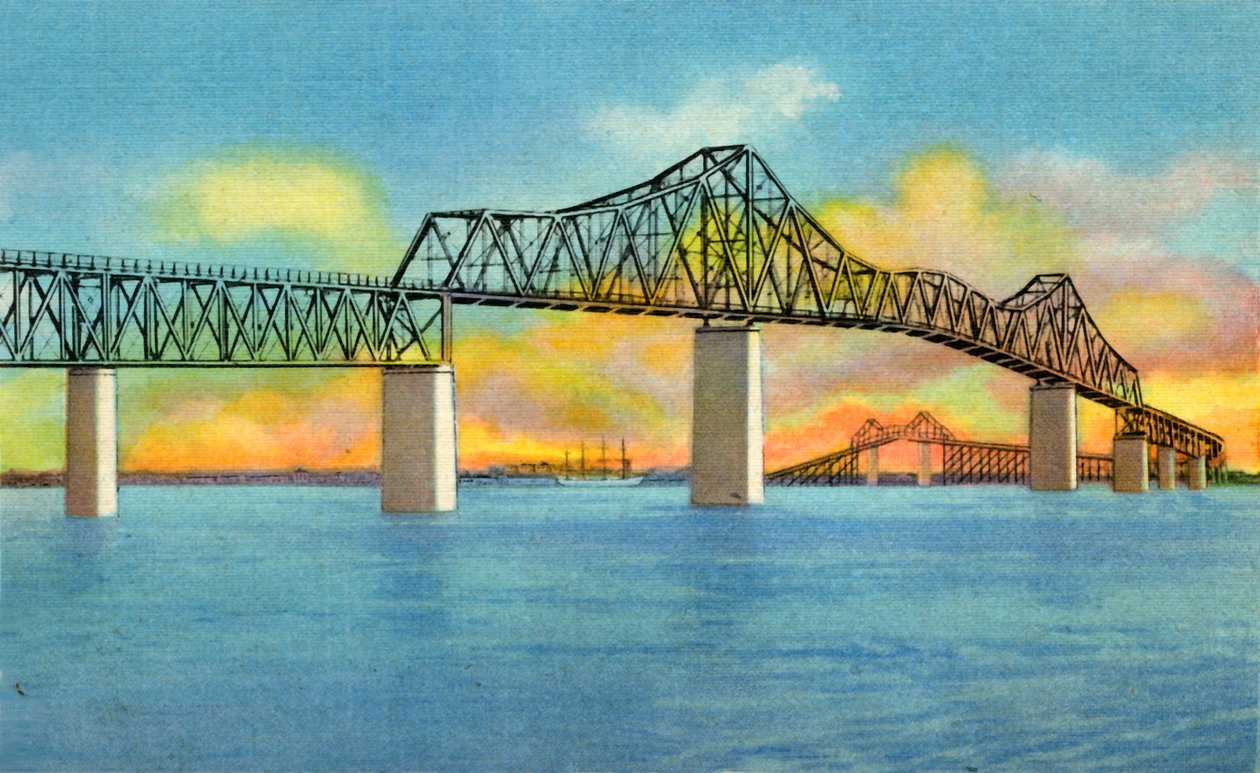 Cooper River Bridge, Charleston, S.C., 1942. alkotó: Unbekannt