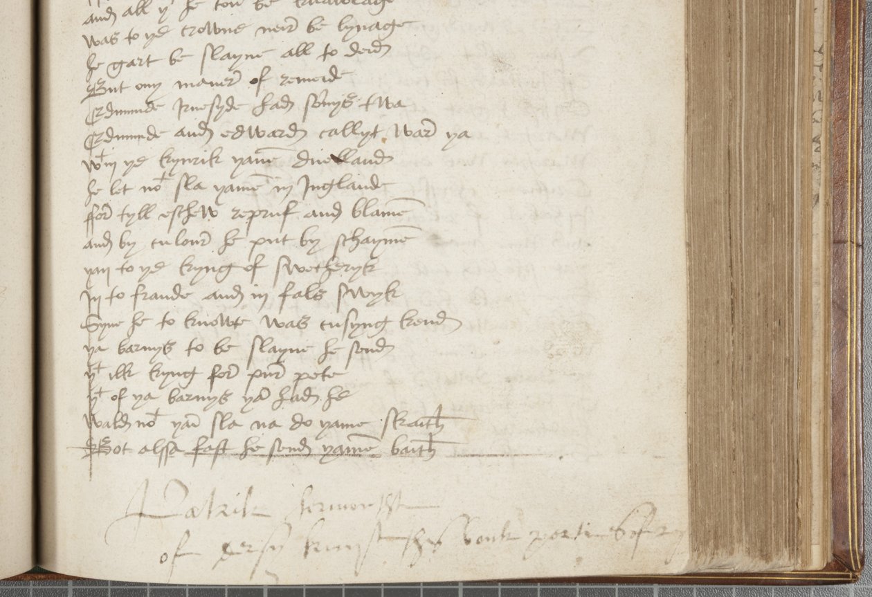A wyntouni Andrew Krónika másolata, Fol 224 recto, részlet, 1550 körül (tinta, papír) alkotó: Unbekannt