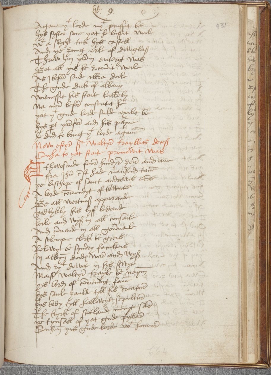 A wyntouni Andrew Krónika másolata, Fol 431 recto, 1550 körül (tintával, papíron) alkotó: Unbekannt