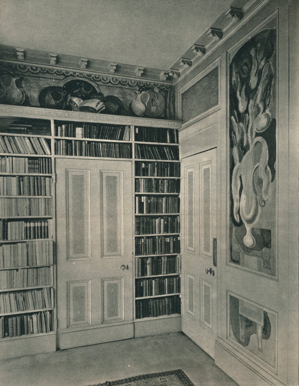 Mrs. St. John Hutchinsons szalon sarka, Regents Park. Panelek: Duncan Grant, 1928 alkotó: Unbekannt