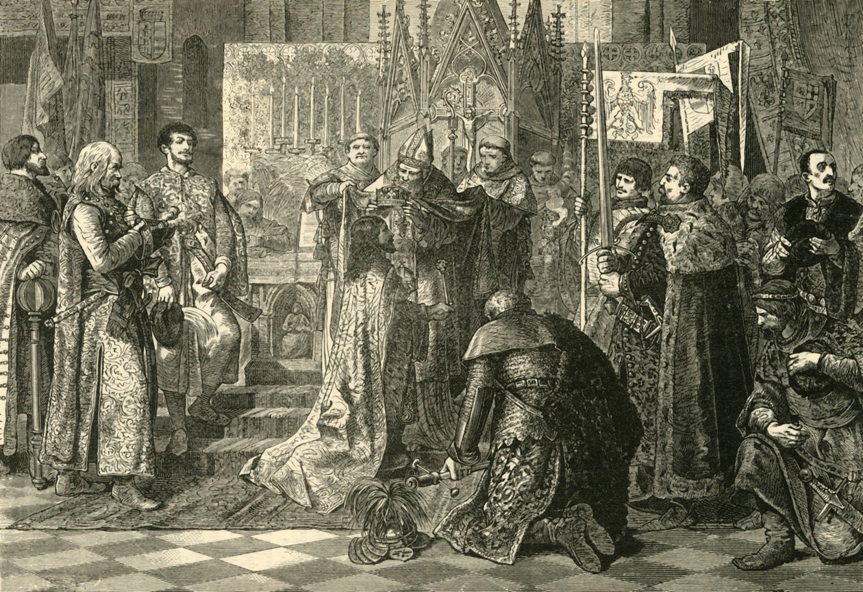 I. Lajos magyar koronázása lengyel királlyá Krakkóban, 1370, 1890. alkotó: Unbekannt