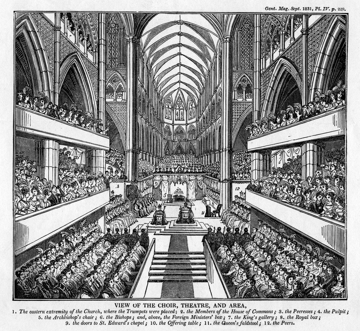 IV. Vilmos király és Adelaide királynő megkoronázása, Westminster Abbey, London, 1831 alkotó: Unbekannt