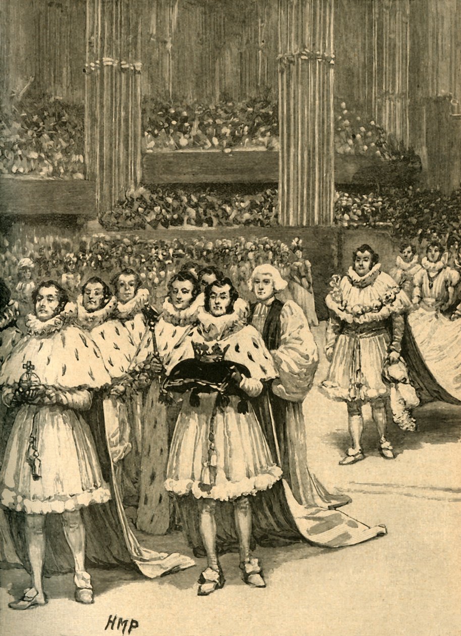 IV. Vilmos király megkoronázása: a királyi körmenet, Westminster Abbey, London, 1830 c1890. alkotó: Unbekannt