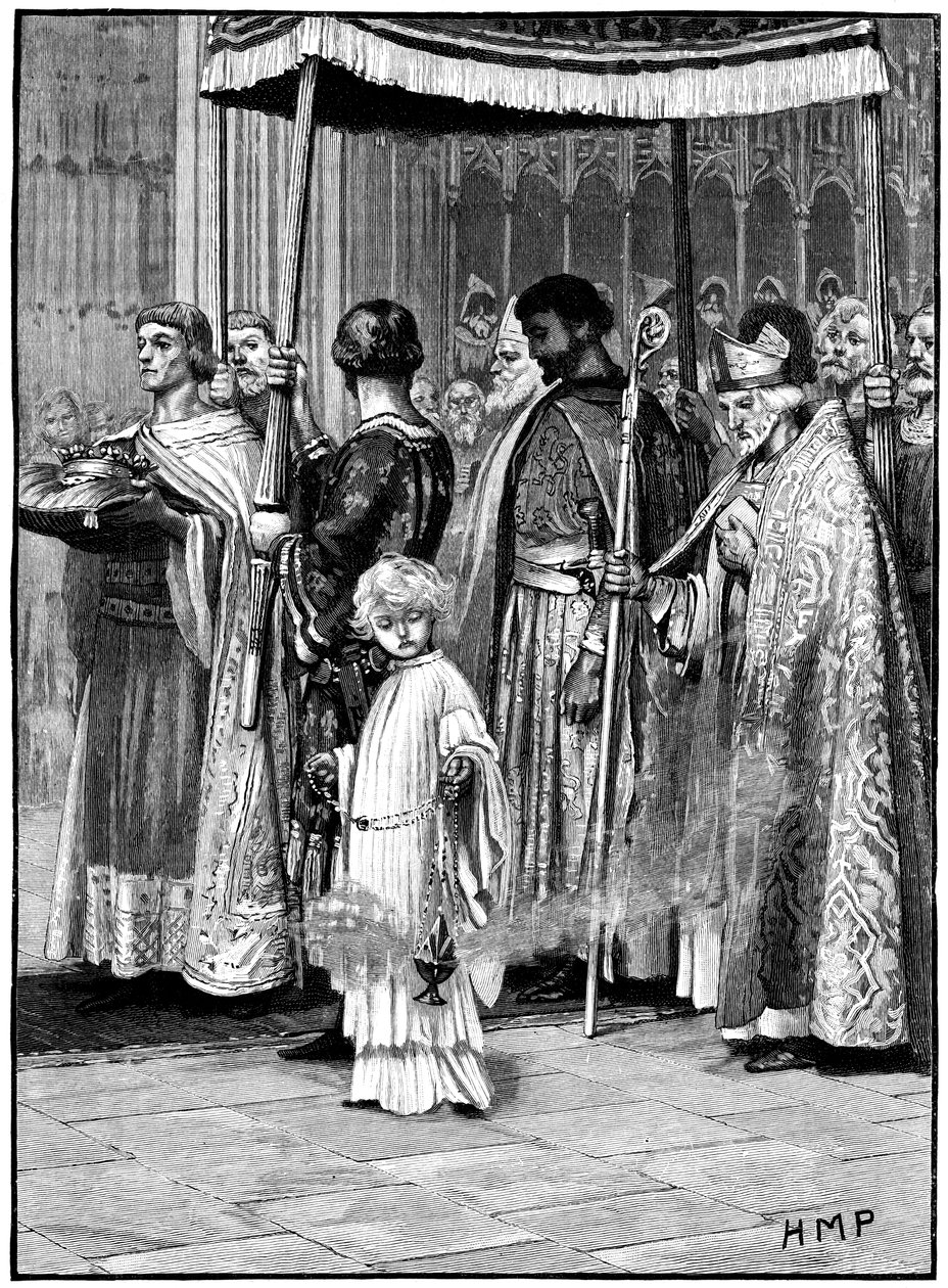 I. Richárd megkoronázása a Westminster Abbeyben 1189, 1880 alkotó: Unbekannt