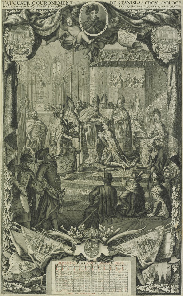 I. Leszczynski Stanislaw koronázása 1705-ben, 1706-ban alkotó: Unbekannt