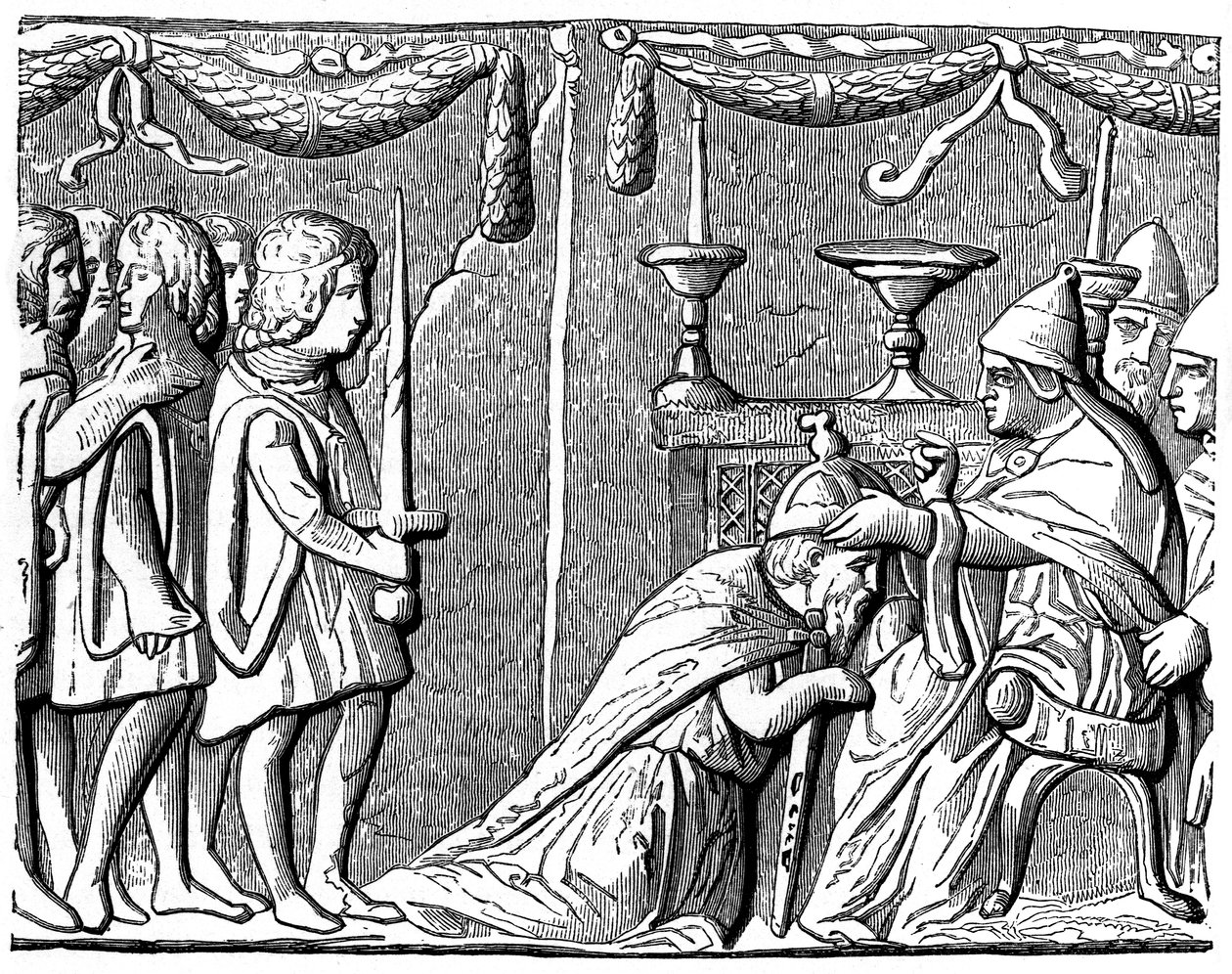 Zsigmond császár koronázása IV. Jenő pápa által, 15. század, 1870 alkotó: Unbekannt
