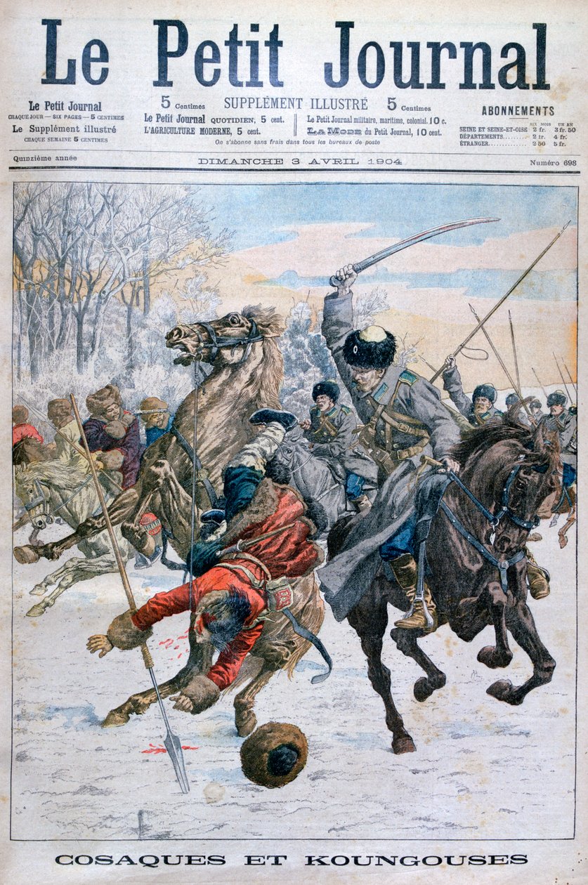 Mandzsuk ellen harcoló kozákok, orosz-japán háború, 1904 alkotó: Unbekannt