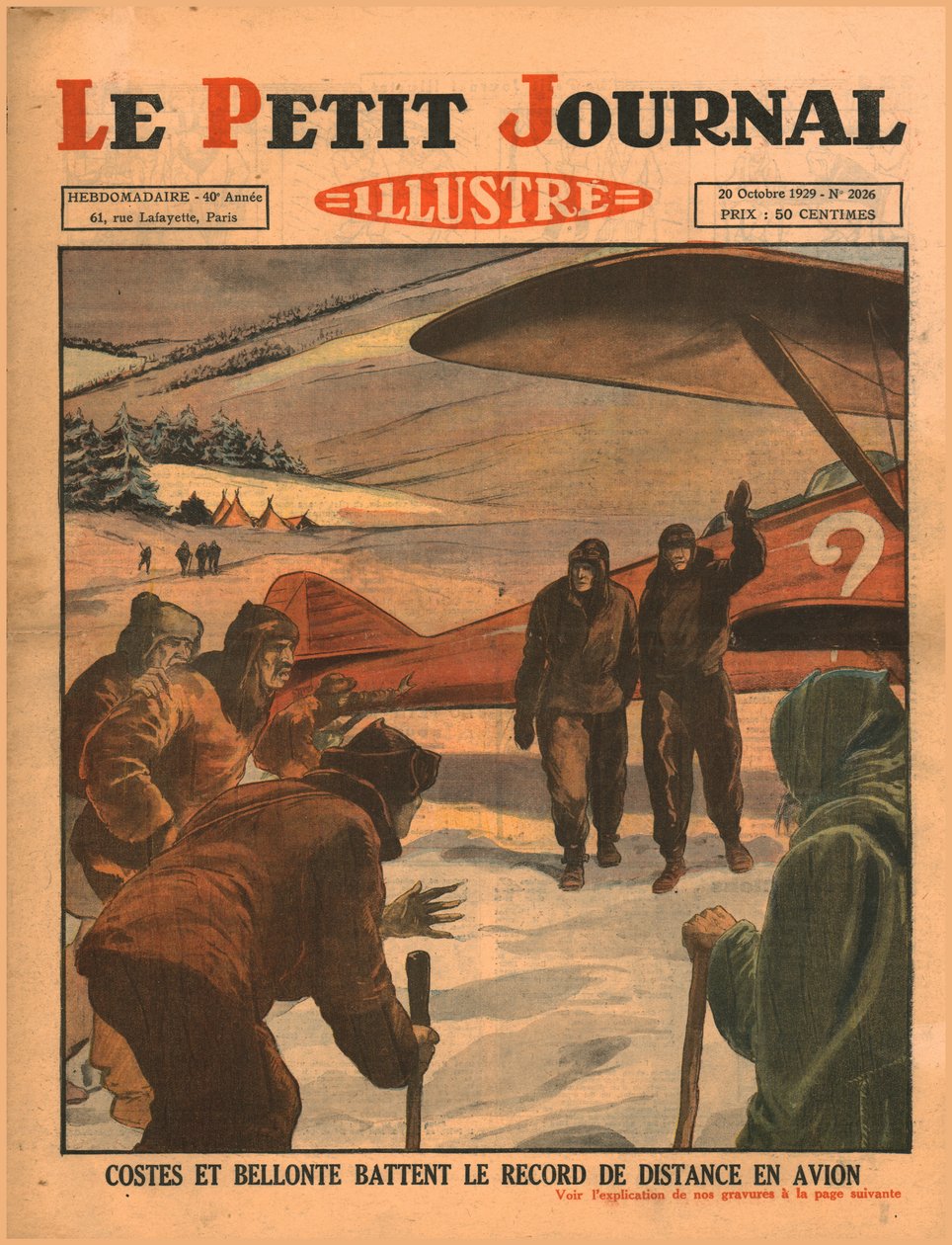 Costes és Bellonte megdöntötte a repülési távolság rekordját, 1929-et. alkotó: Unbekannt