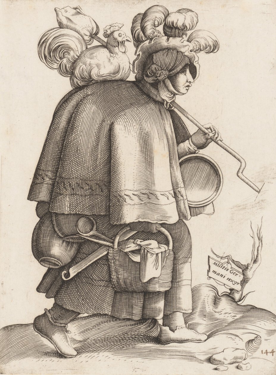 Jelmeztábla: Egy harcos felesége Németországból, kb. 1558-70. alkotó: Unbekannt