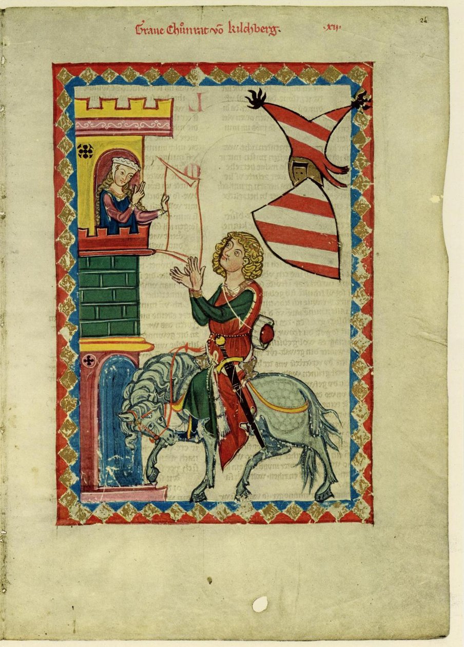 Konrad von Kirchberg gróf a Manesse-kódexből, 1305 és 1340 között alkotó: Unbekannt