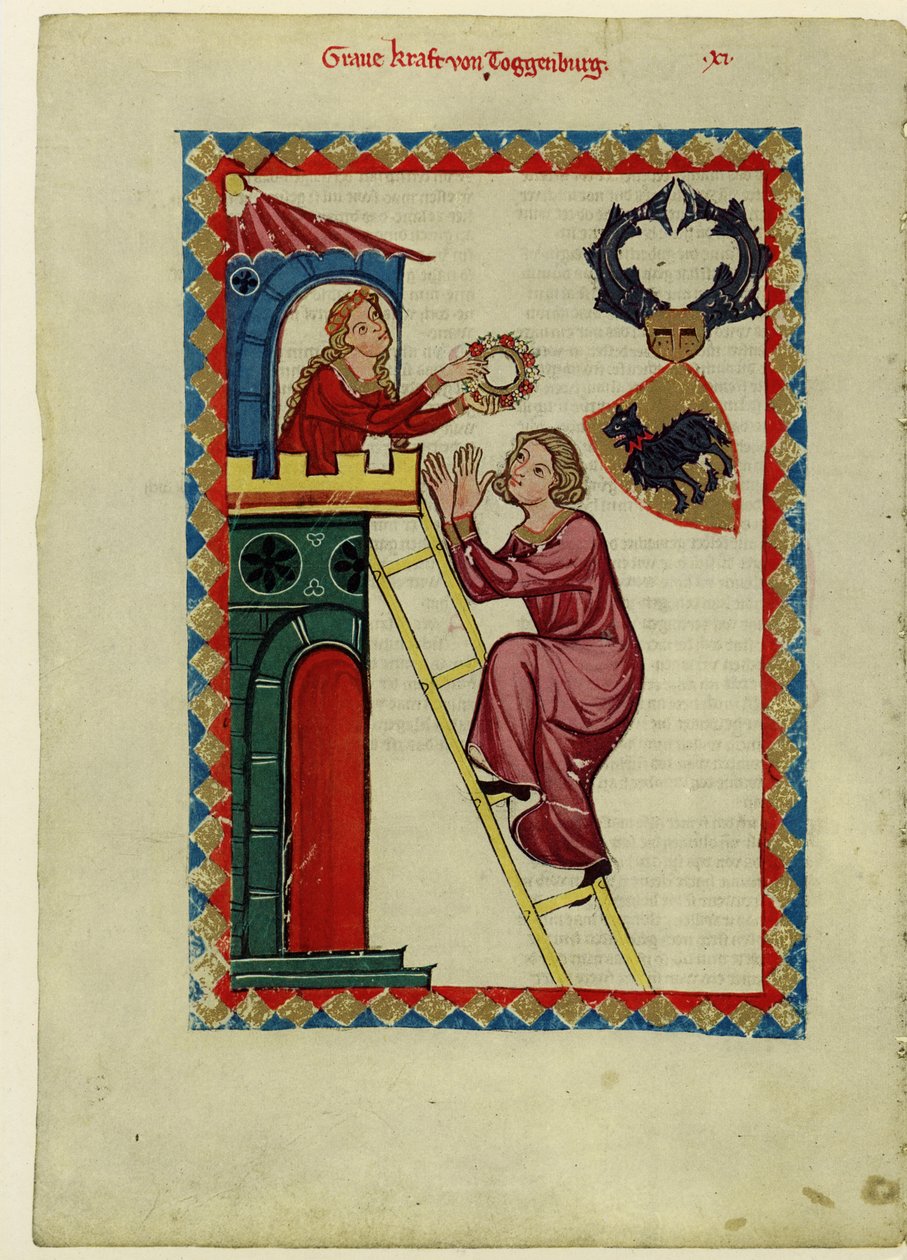 III. Kraft toggenburgi gróf a Manesse-kódexből, 1305 és 1340 között alkotó: Unbekannt