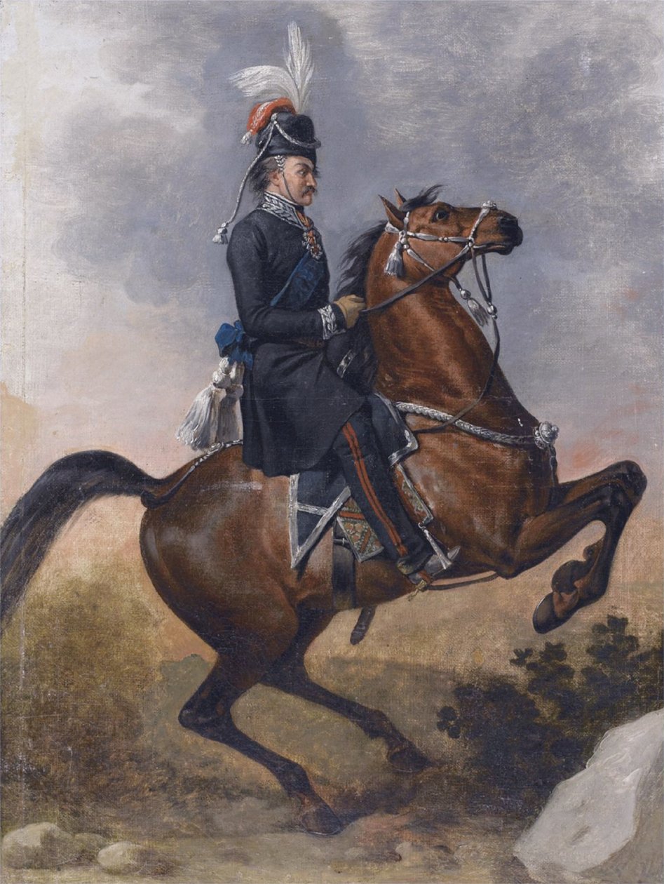 Matvej Ivanovics Platov gróf 1757-1818 lóháton, 1800-as évek alkotó: Unbekannt