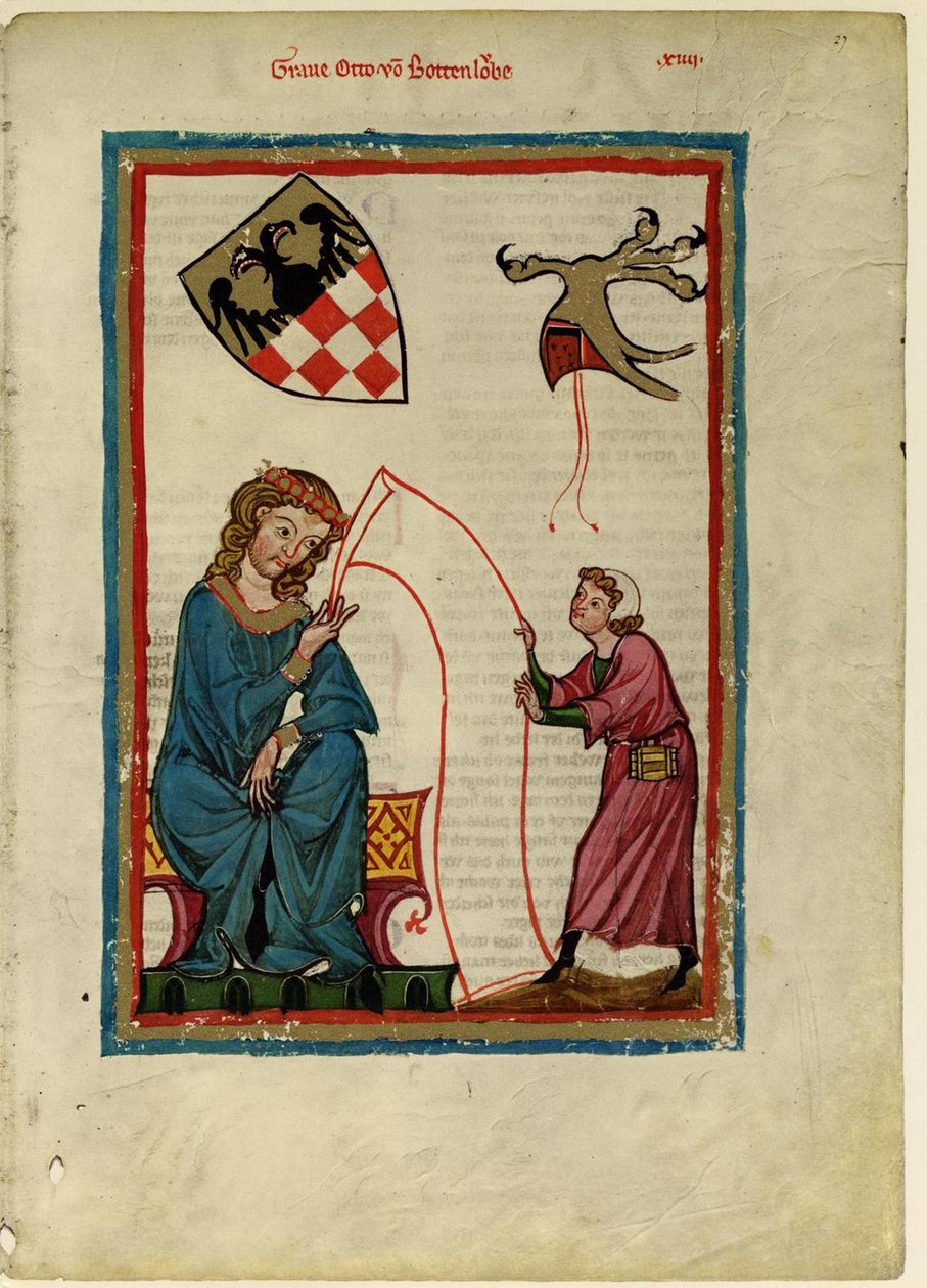 Otto von Botenlauben gróf a Manesse-kódexből, 1305 és 1340 között alkotó: Unbekannt