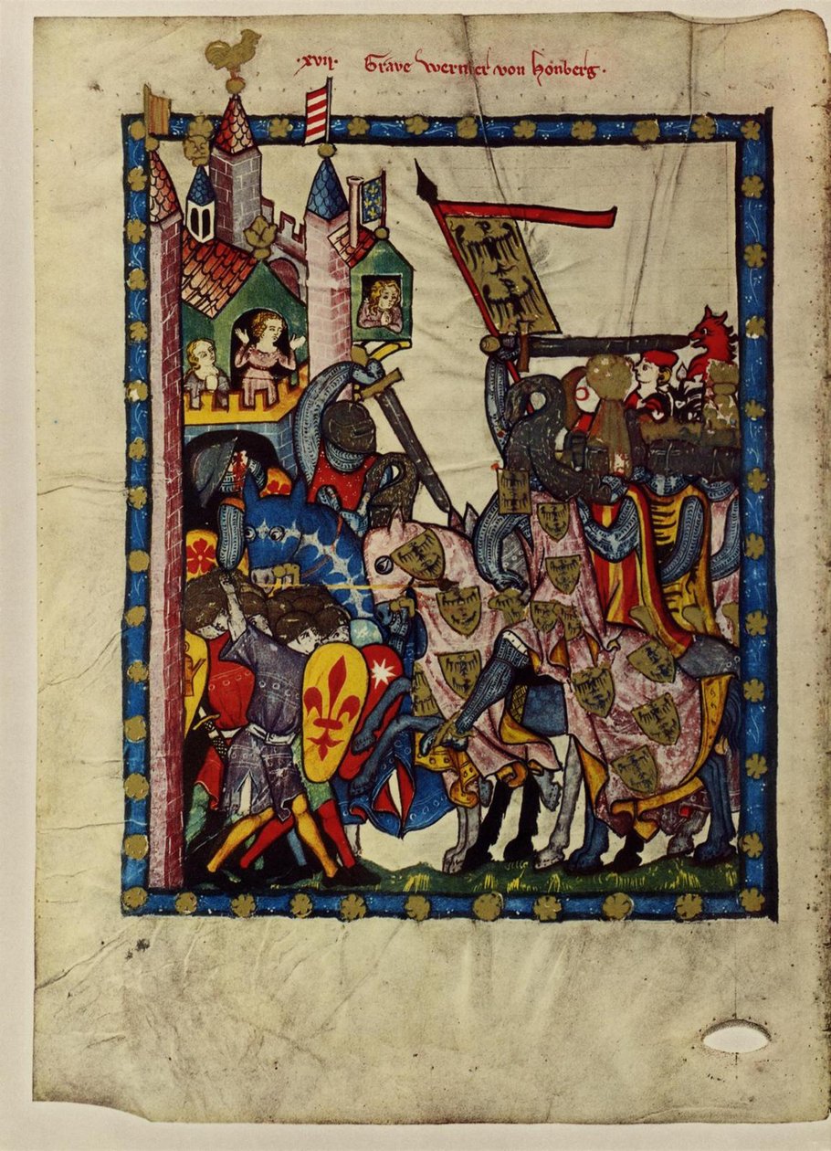 Wernher von Homberg gróf a Manesse-kódexből, 1305 és 1340 között alkotó: Unbekannt