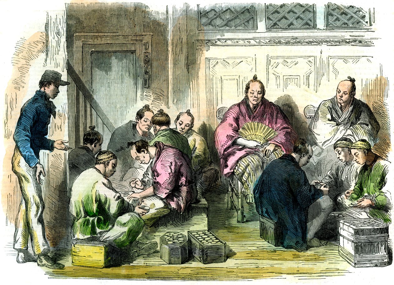 Richardson úr 1863-as meggyilkolásáért járó kártérítési pénz számítása, Japán alkotó: Unbekannt