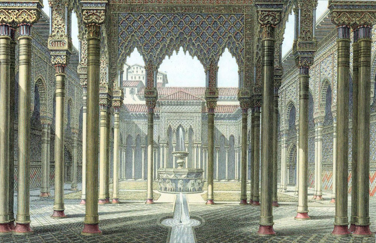 Oroszlánok udvara, Alhambra palota, Granada, Spanyolország, 19. század vége alkotó: Unbekannt
