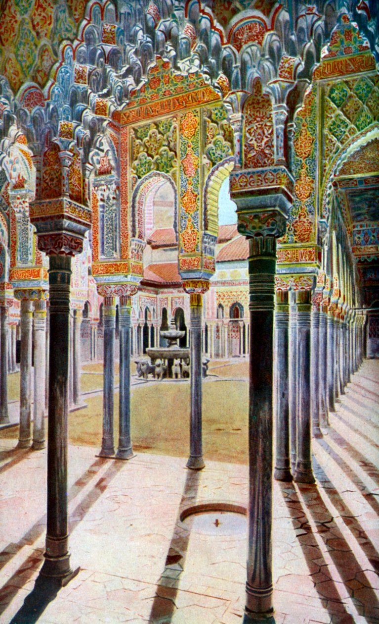 Oroszlánok udvara, Alhambra, Granada, Andalúzia, Spanyolország, 1924 alkotó: Unbekannt