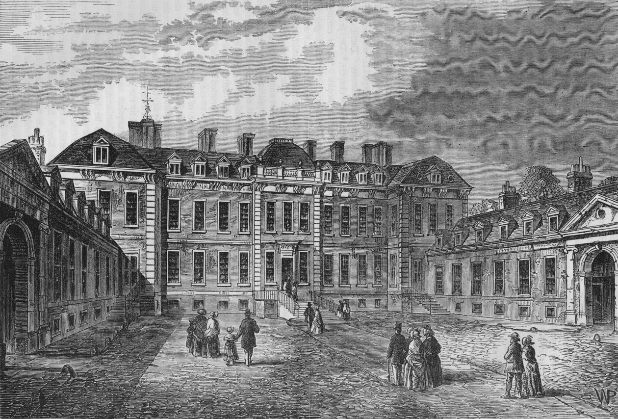 Montagu House udvara, Great Russell Street, Bloomsbury, London, 1830 1878 alkotó: Unbekannt