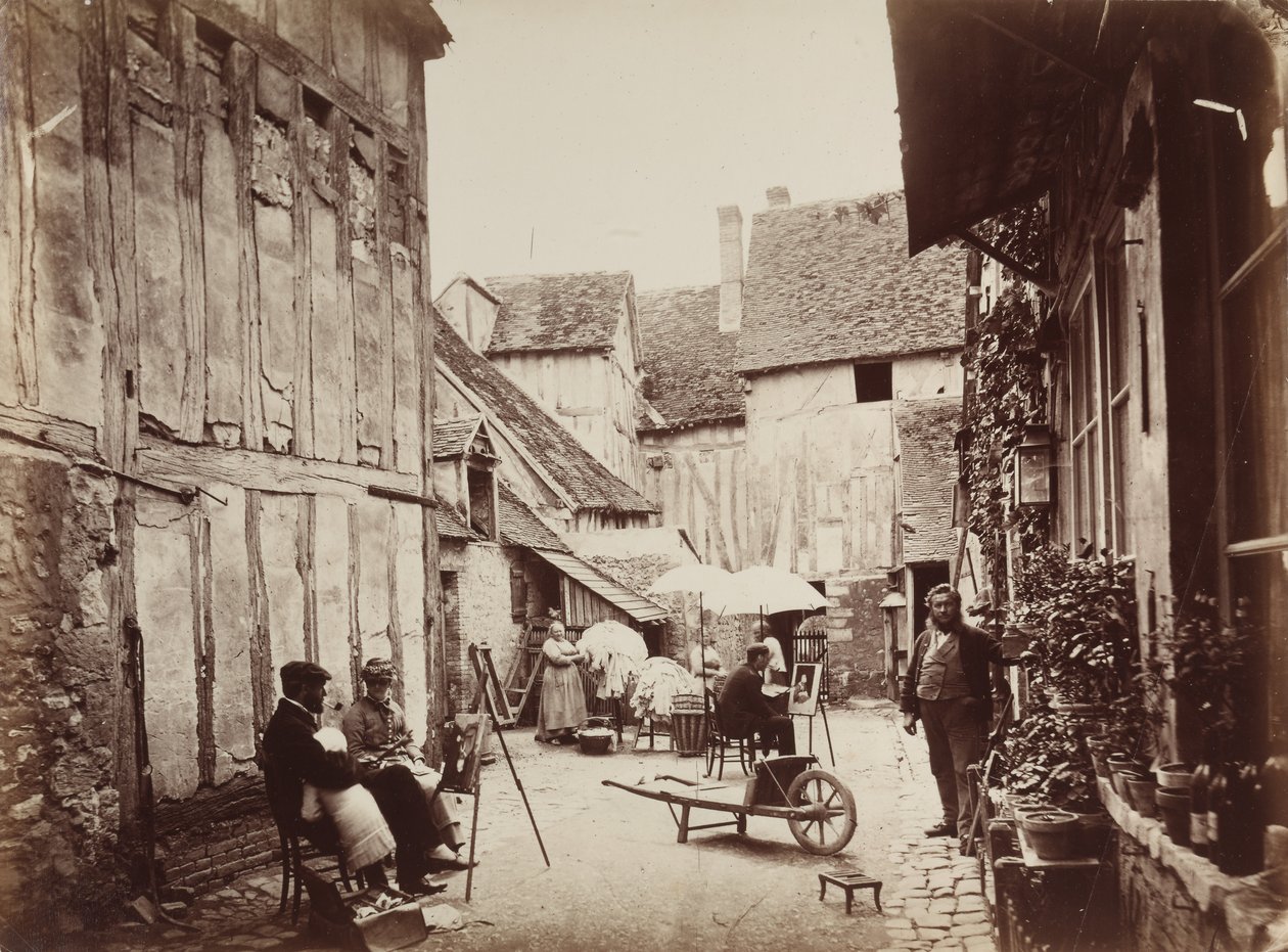 Udvar festőkkel, 1860-as évek vége. alkotó: Unbekannt