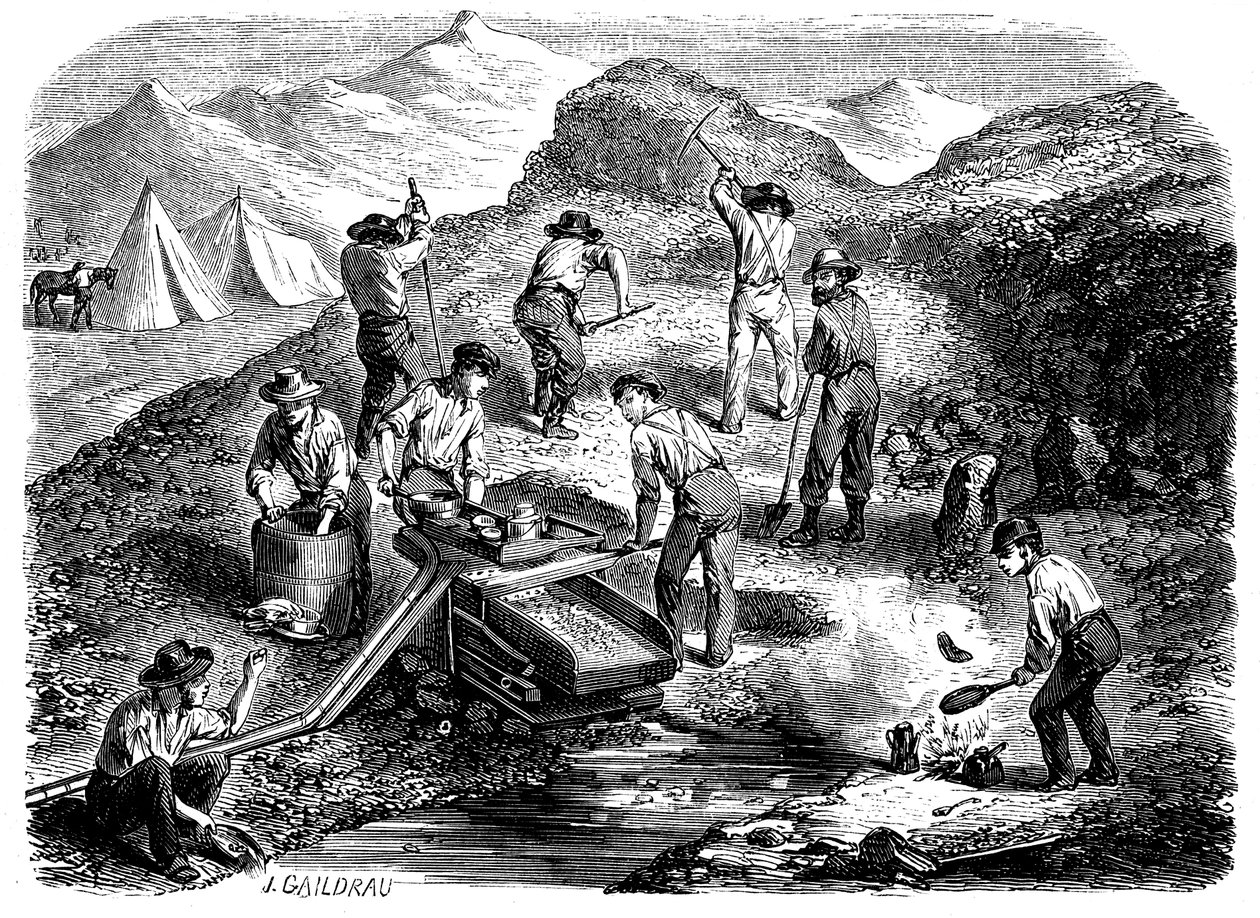 Aranybölcső a kaliforniai aranymezőkön, 1849 alkotó: Unbekannt
