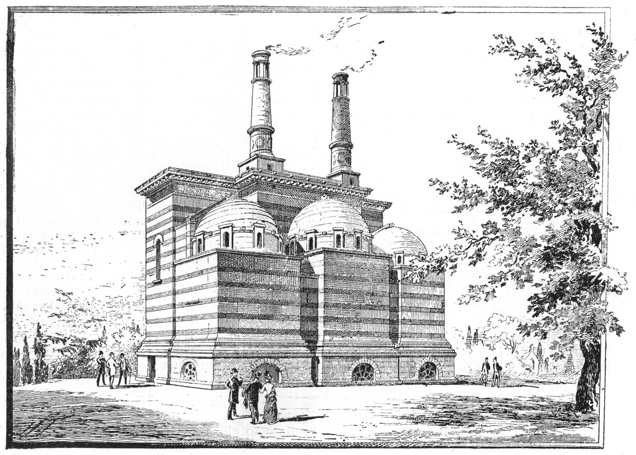 Krematórium, Pere la Chaise temető, Párizs, 1888 alkotó: Unbekannt