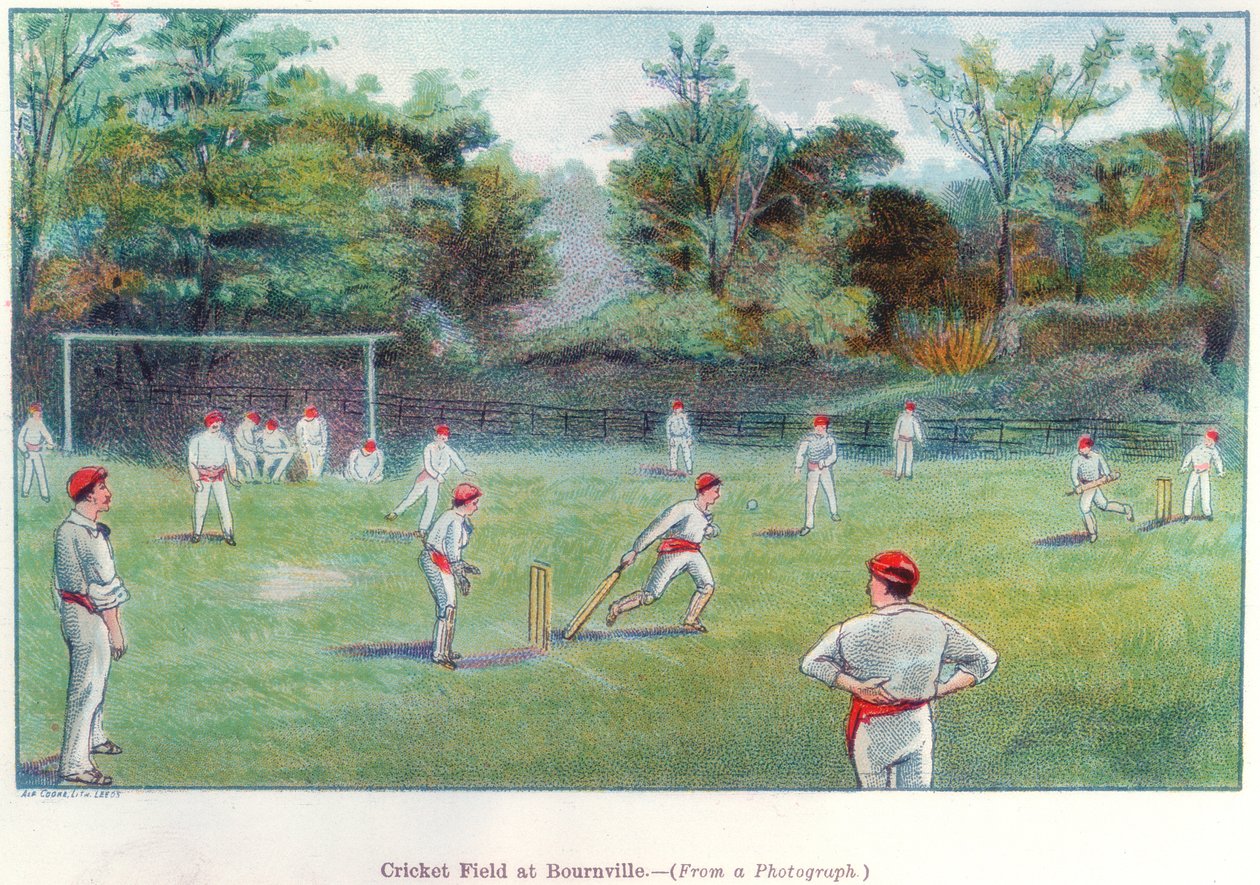 Krikettpálya Bournville-ben, 1892 alkotó: Unbekannt