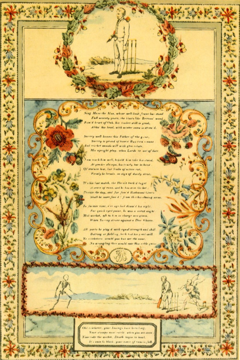„Cricket Song in Honest of Honest Baxter of Surrey”, 1839, 1947. alkotó: Unbekannt