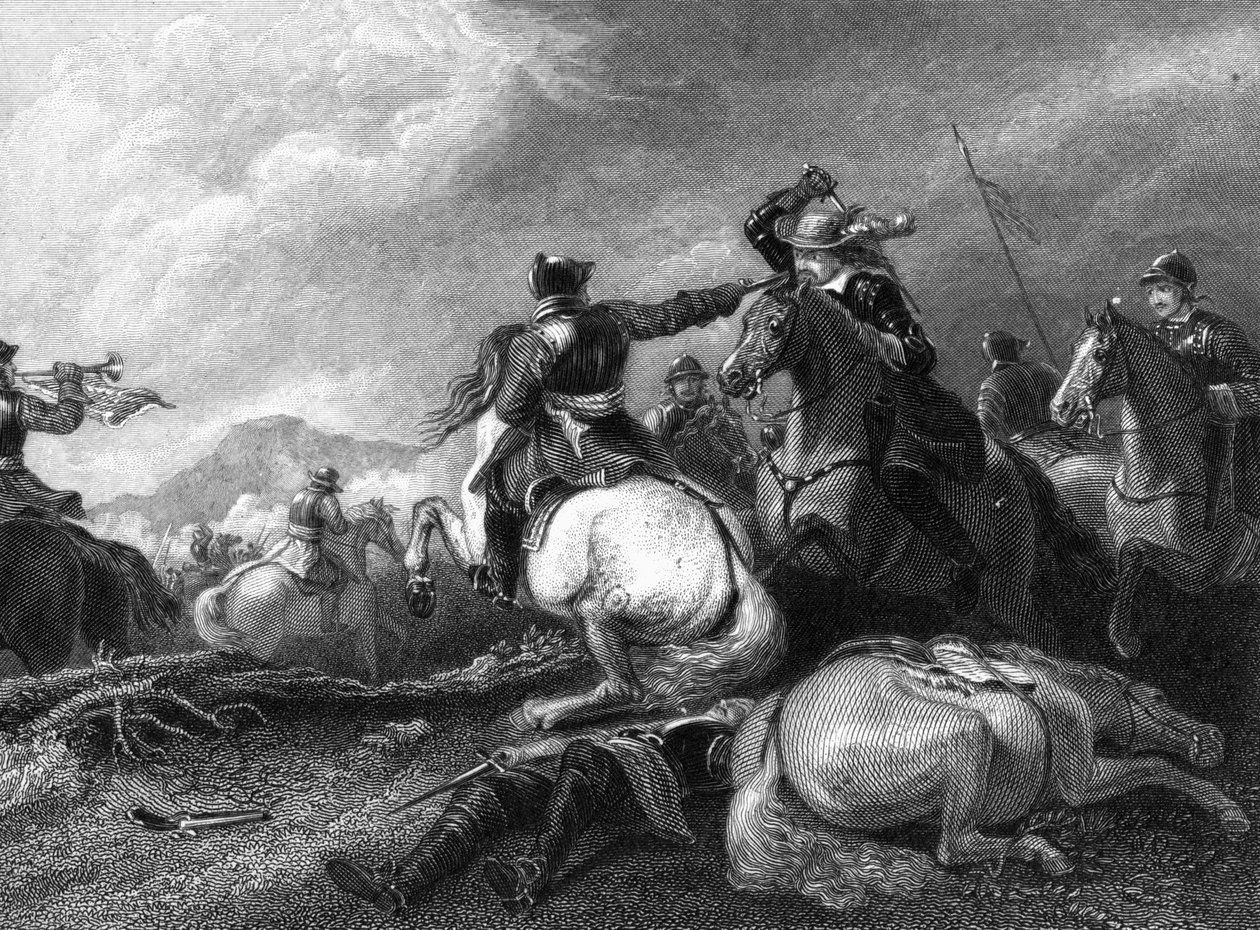 Cromwell a Marston Moor-i csatában, 1644. július 2., 19. század alkotó: Unbekannt