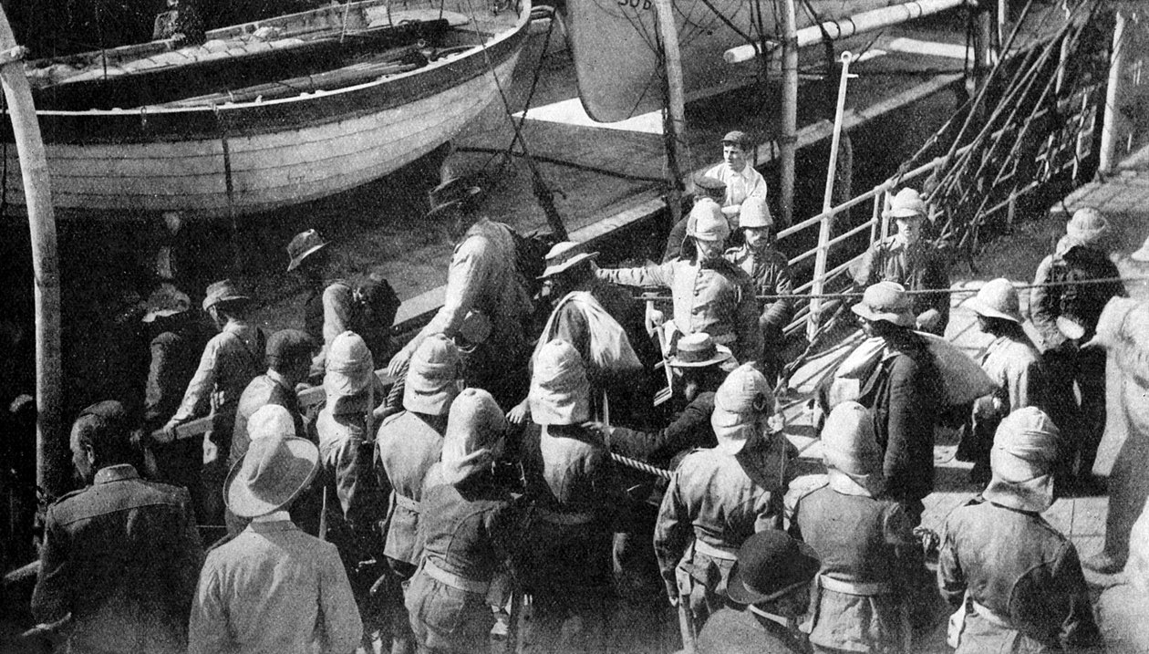 Cronjes Captive Warriors, a dokkok, Paardeberg, Dél-Afrika, 1900 alkotó: Unbekannt