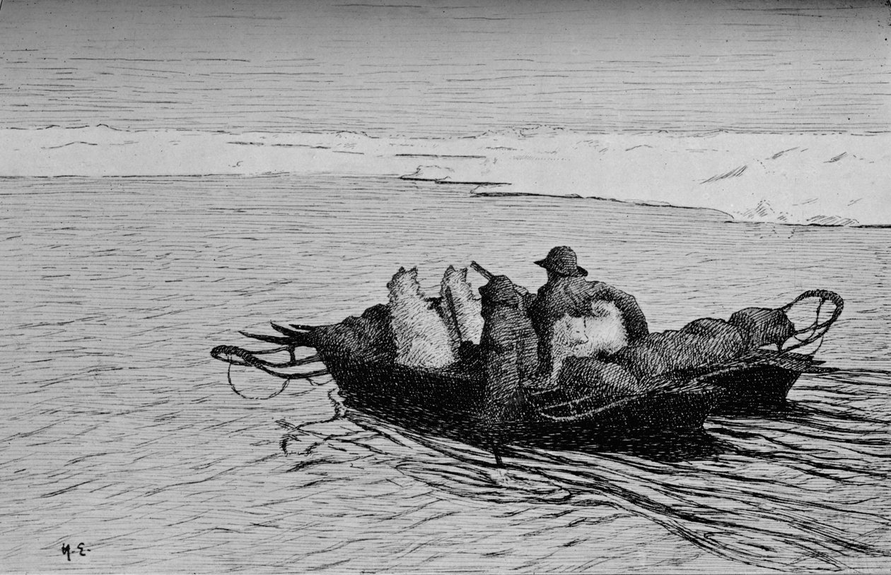 Átkelés egy repedésen a jégen, c1893-1896, 1897 alkotó: Unbekannt